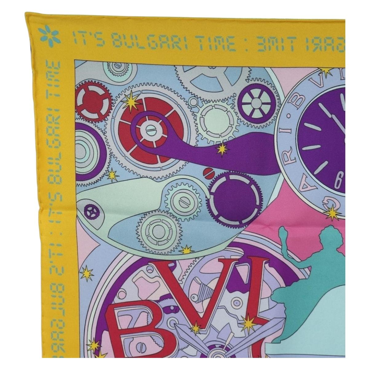 BVLGARI Scarf Silk Multicolor Auth BA11831A