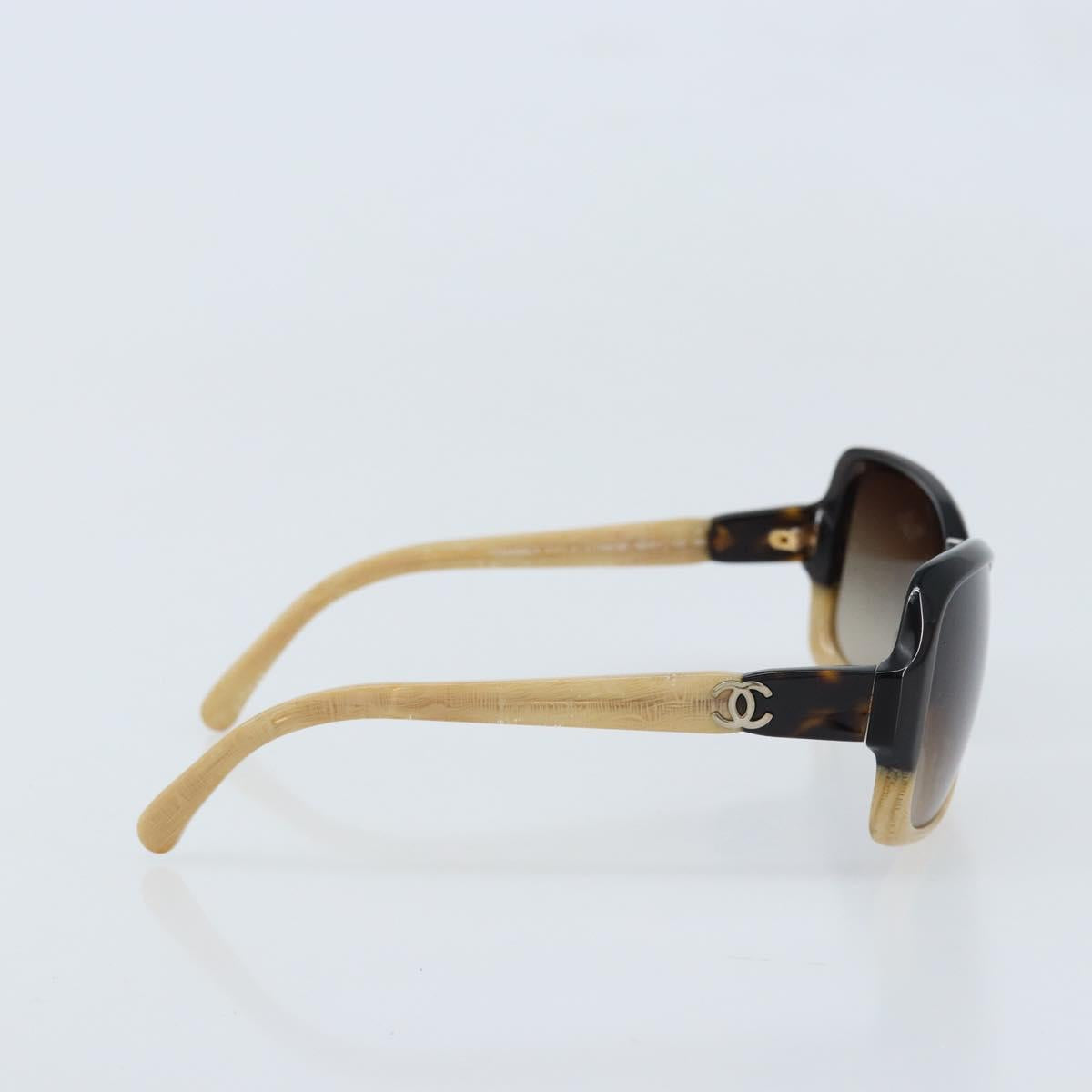 CHANEL COCO Mark Sunglasses plastic Beige 5177-A CC Auth BA11834