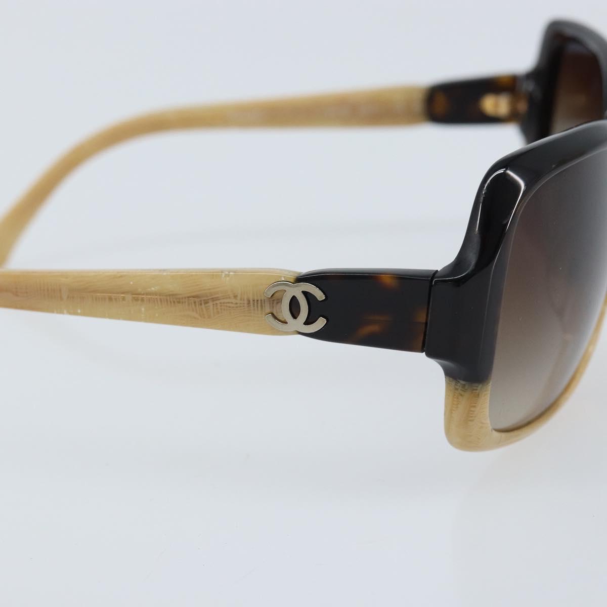 CHANEL COCO Mark Sunglasses plastic Beige 5177-A CC Auth BA11834