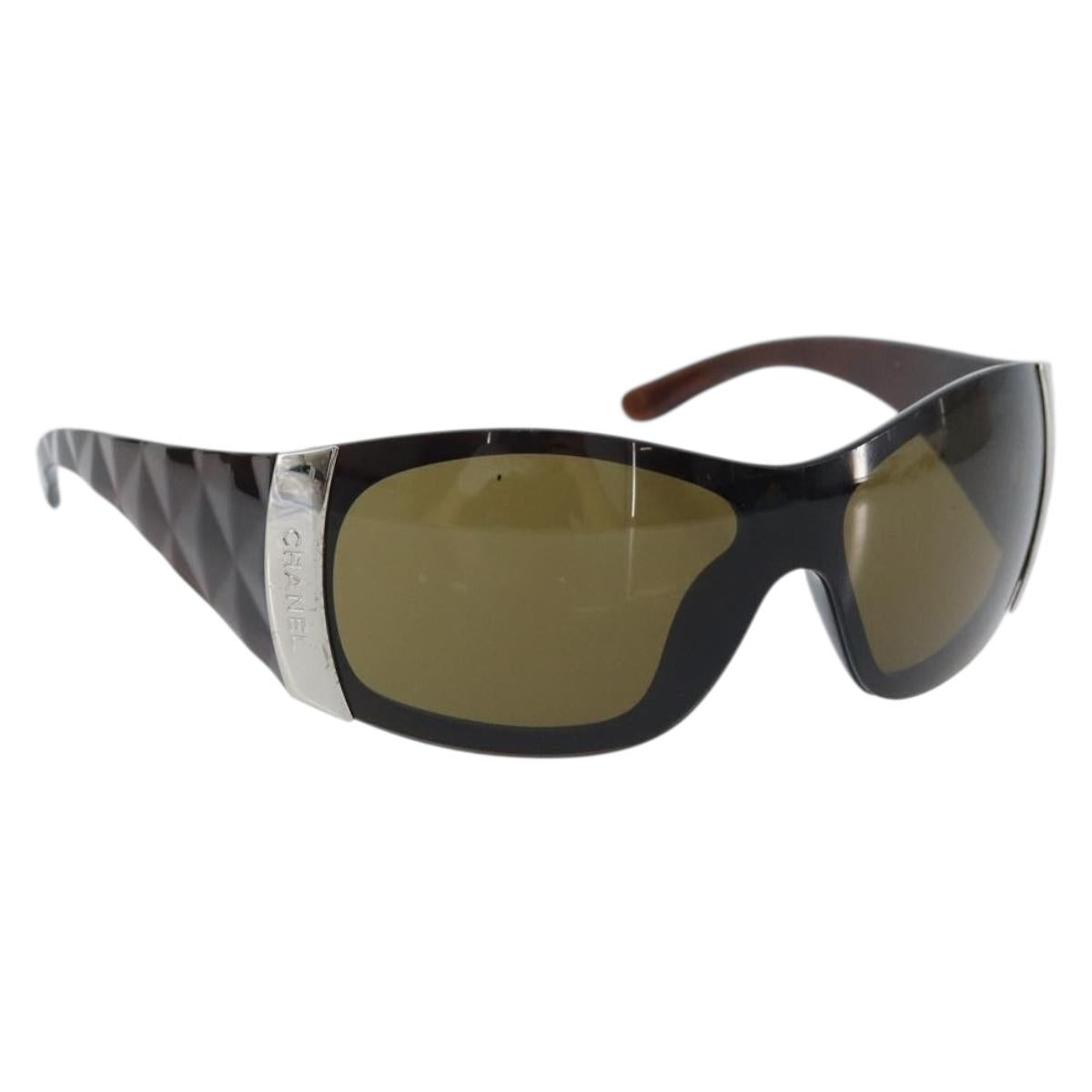 CHANEL Sunglasses plastic Brown CC Auth BA11836