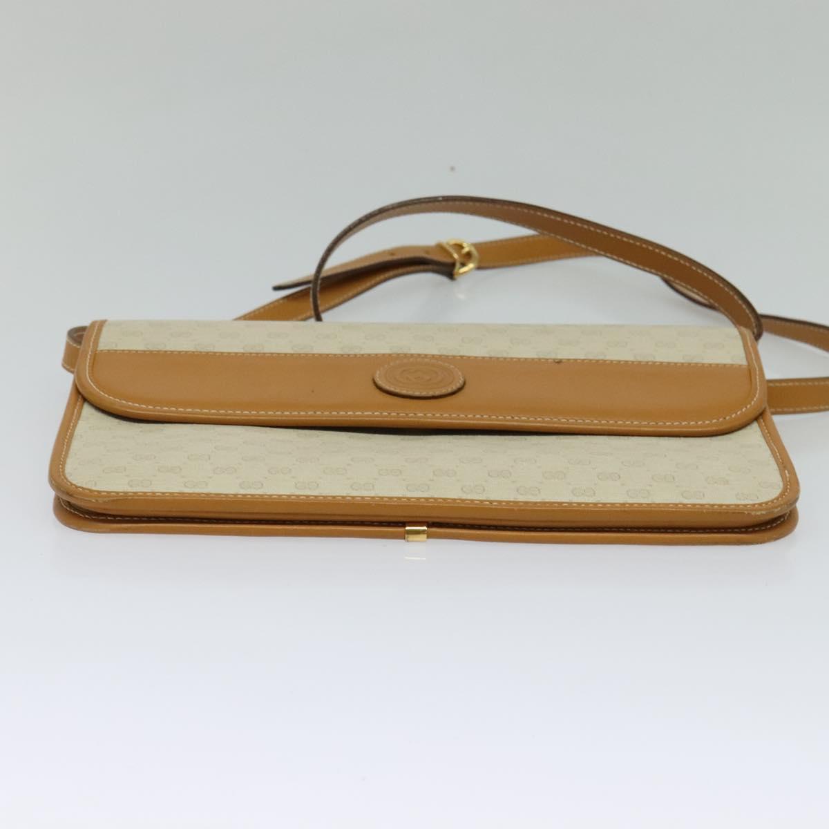 GUCCI Micro GG Supreme Shoulder Bag PVC Beige Gold 004 904 0261 Auth BA1184