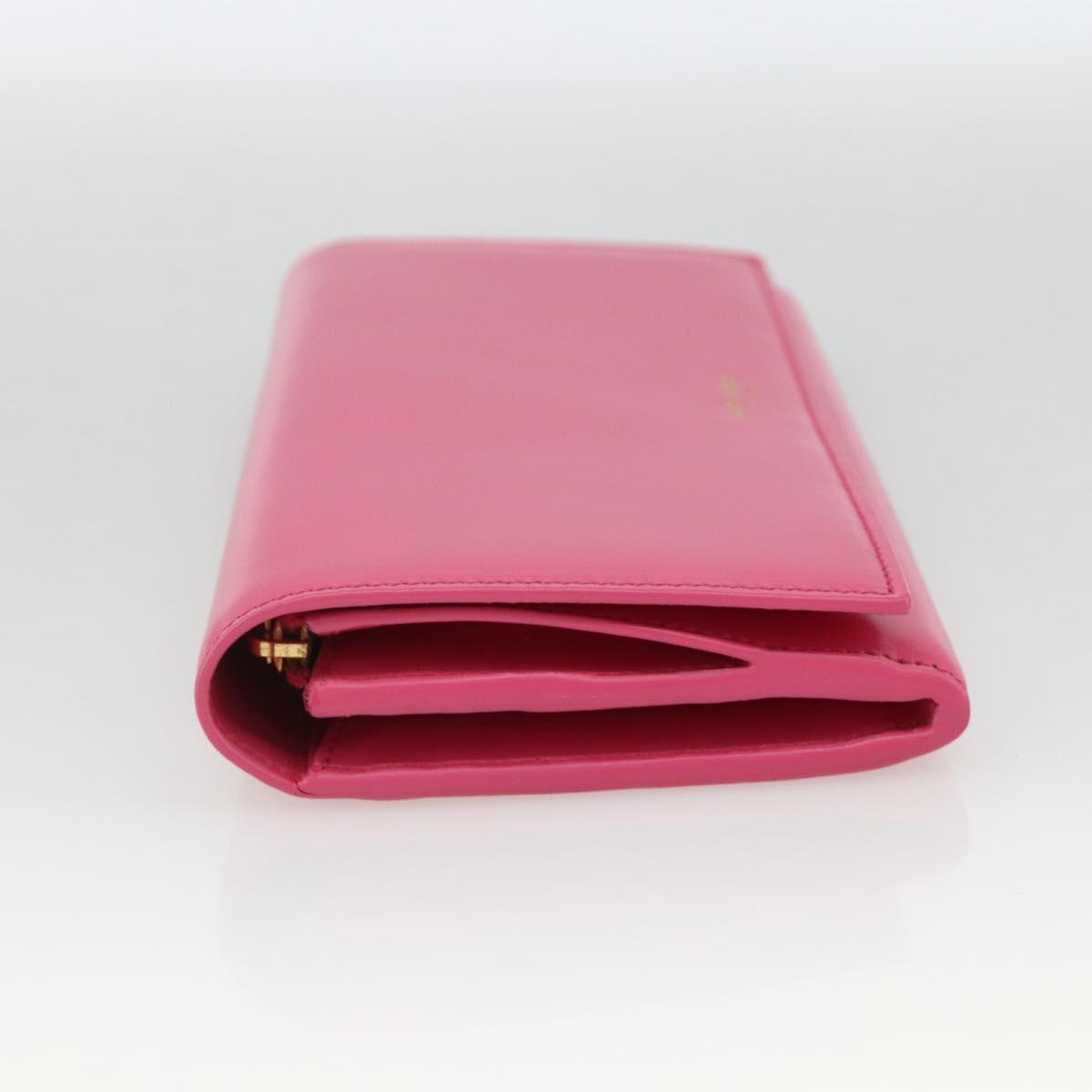 SAINT LAURENT Wallet Leather Pink Auth BA11840A