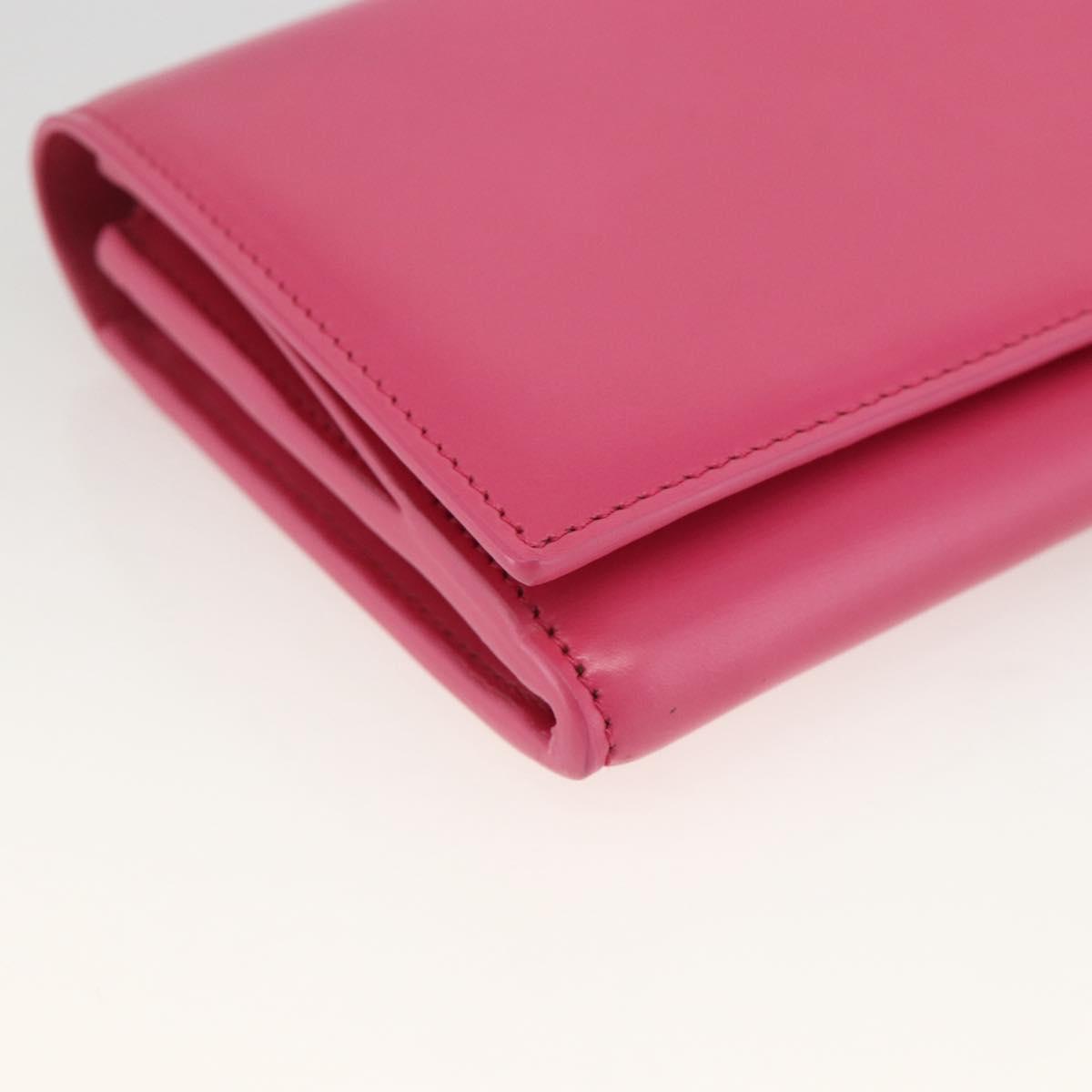 SAINT LAURENT Wallet Leather Pink Auth BA11840A