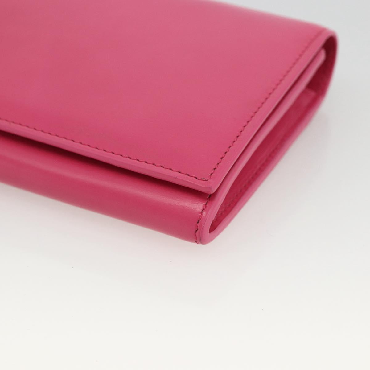 SAINT LAURENT Wallet Leather Pink Auth BA11841A