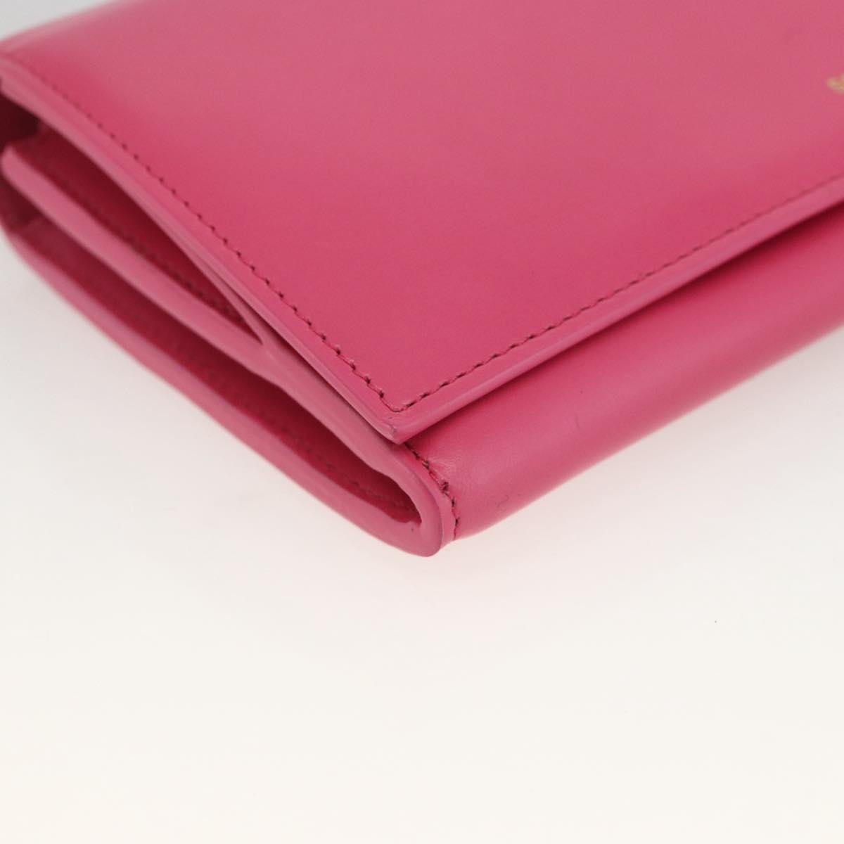 SAINT LAURENT Wallet Leather Pink Auth BA11841A