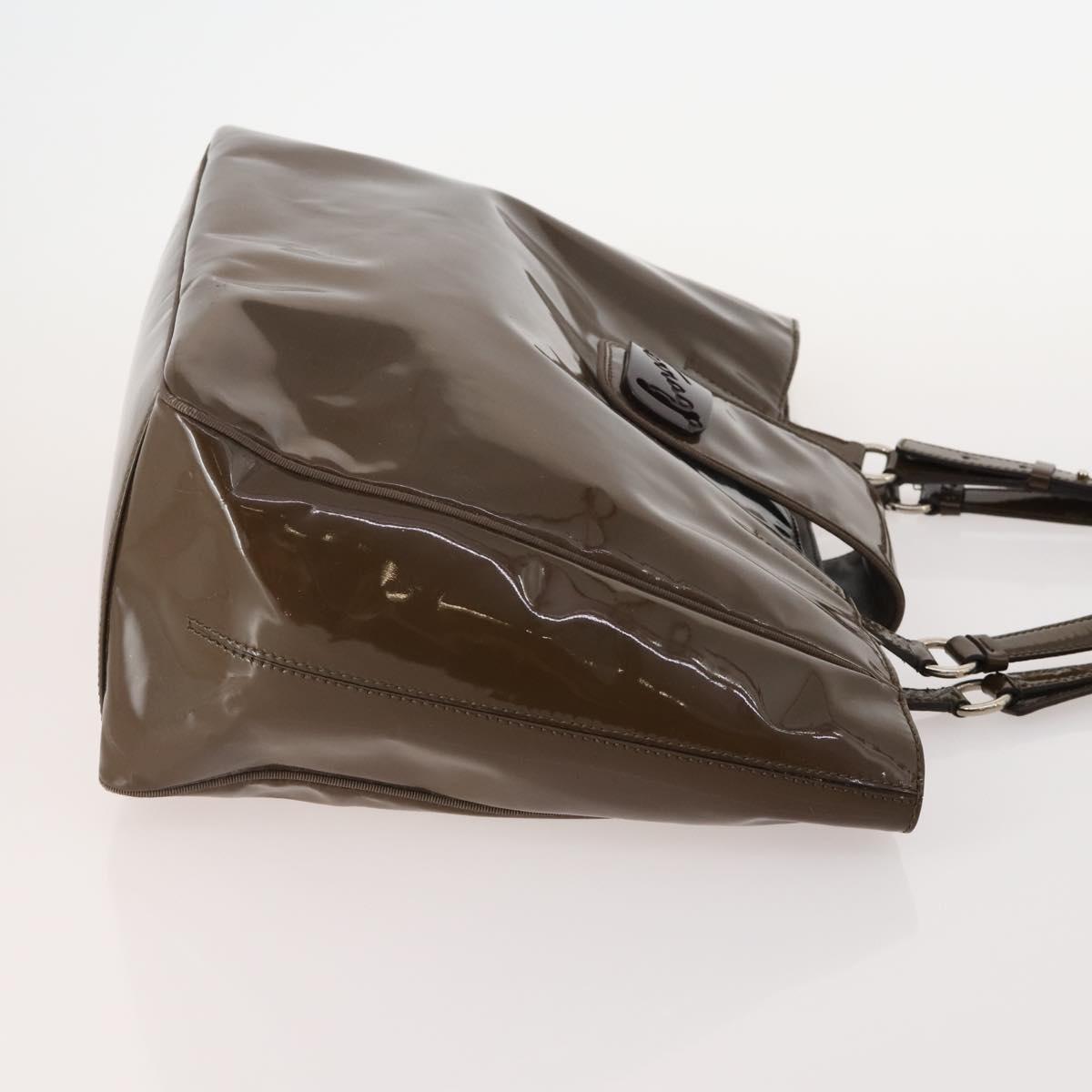 Salvatore Ferragamo Bag Leather Patent leather 2 Set Brown Yellow Auth BA11843