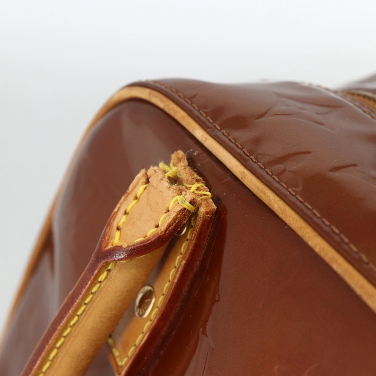 LOUIS VUITTON Monogram Vernis Tompkins Square Bag Bronze M91103 LV Auth BA11852