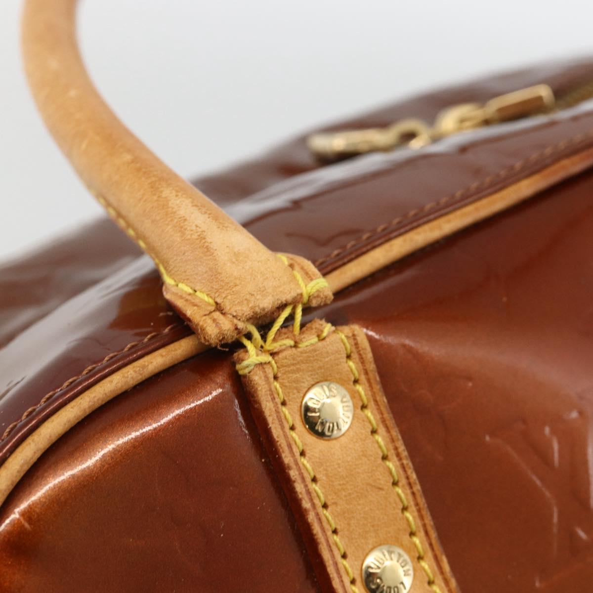 LOUIS VUITTON Monogram Vernis Tompkins Square Bag Bronze M91103 LV Auth BA11852