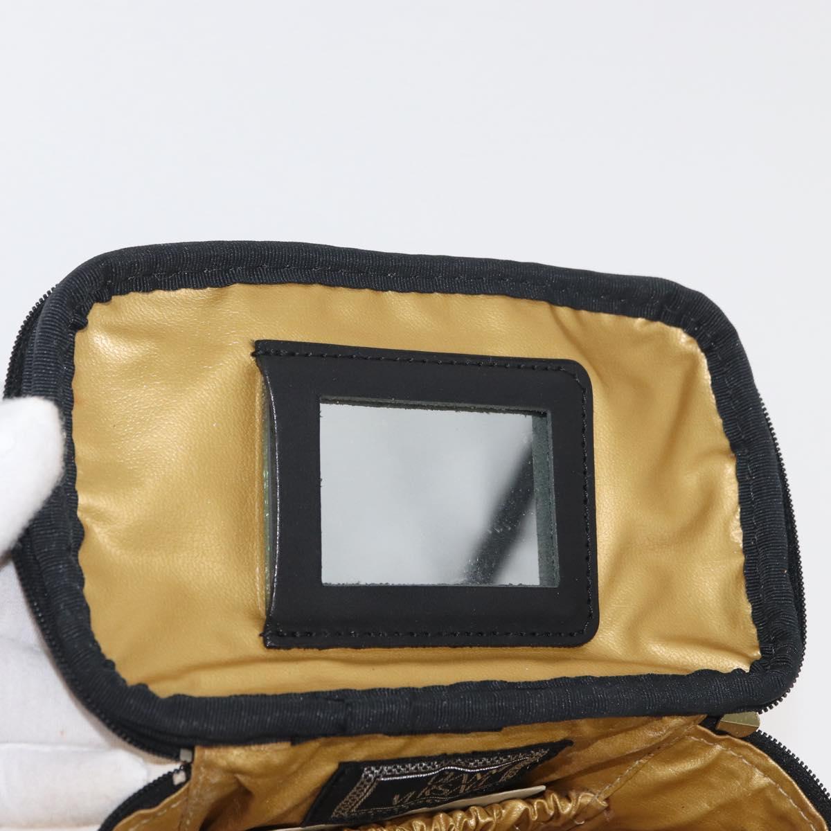 Gianni Versace Vanity Hand Bag PVC Yellow Gold Auth BA11862