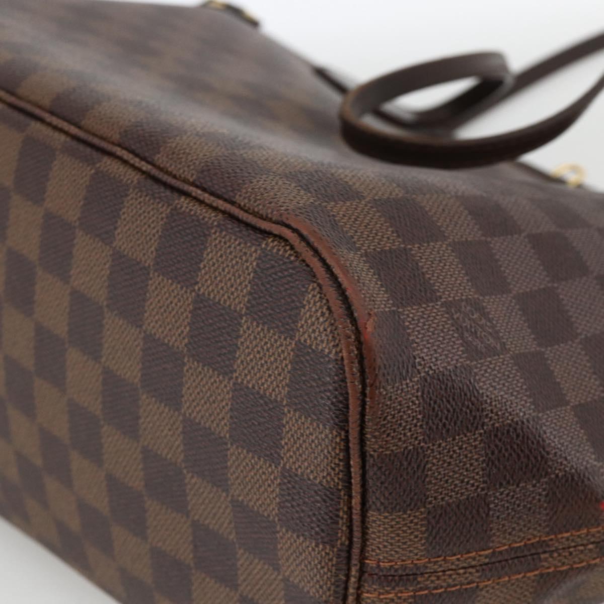 LOUIS VUITTON Damier Ebene Neverfull MM Tote Bag N51105 LV Auth BA11864