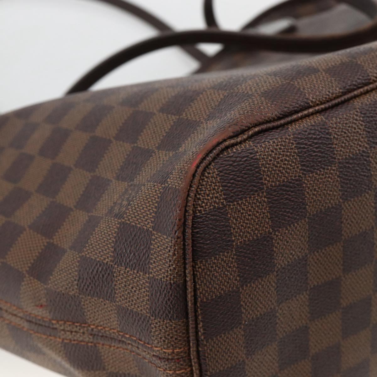 LOUIS VUITTON Damier Ebene Neverfull MM Tote Bag N51105 LV Auth BA11864