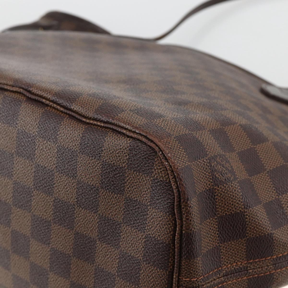 LOUIS VUITTON Damier Ebene Neverfull MM Tote Bag N51105 LV Auth BA11864