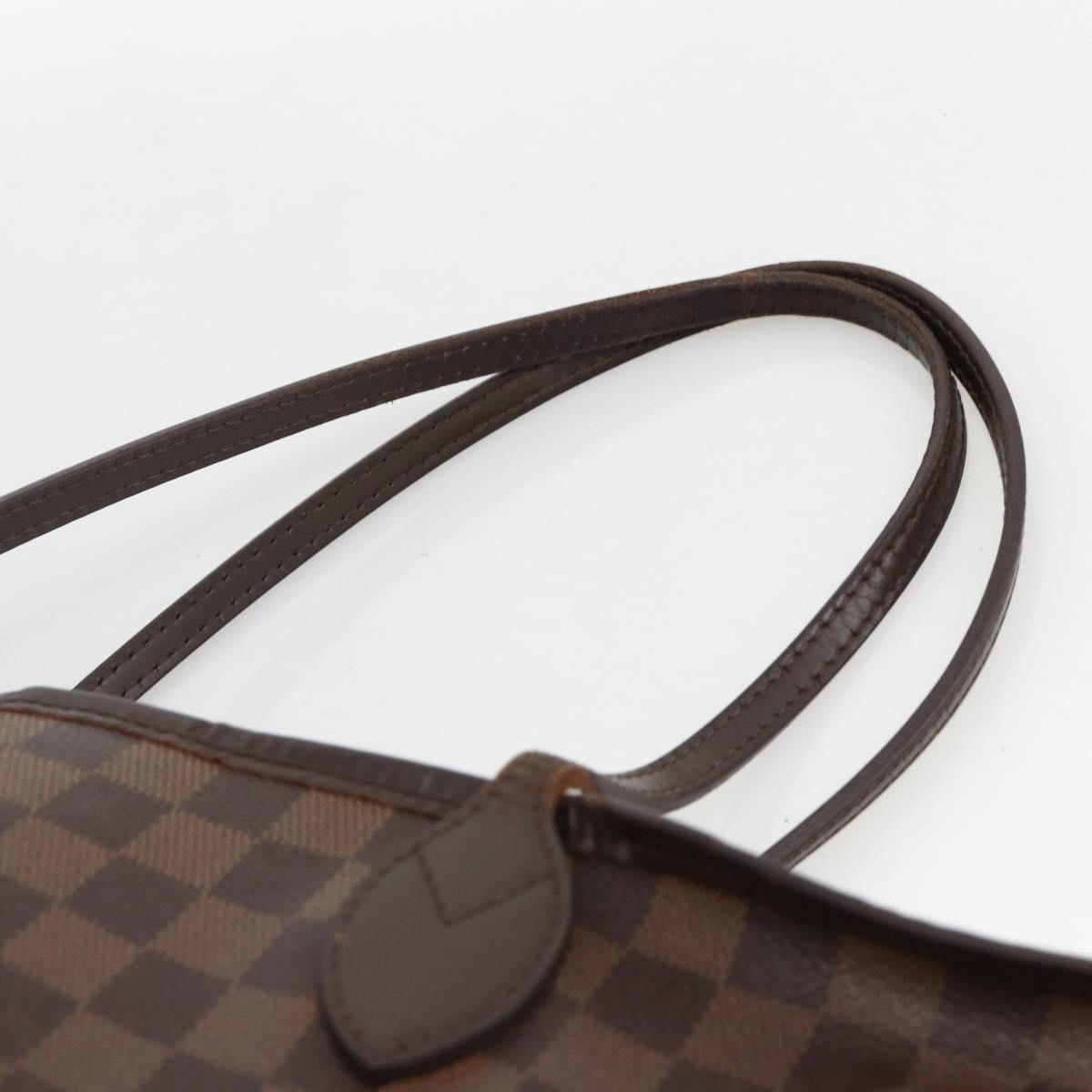 LOUIS VUITTON Damier Ebene Neverfull MM Tote Bag N51105 LV Auth BA11864