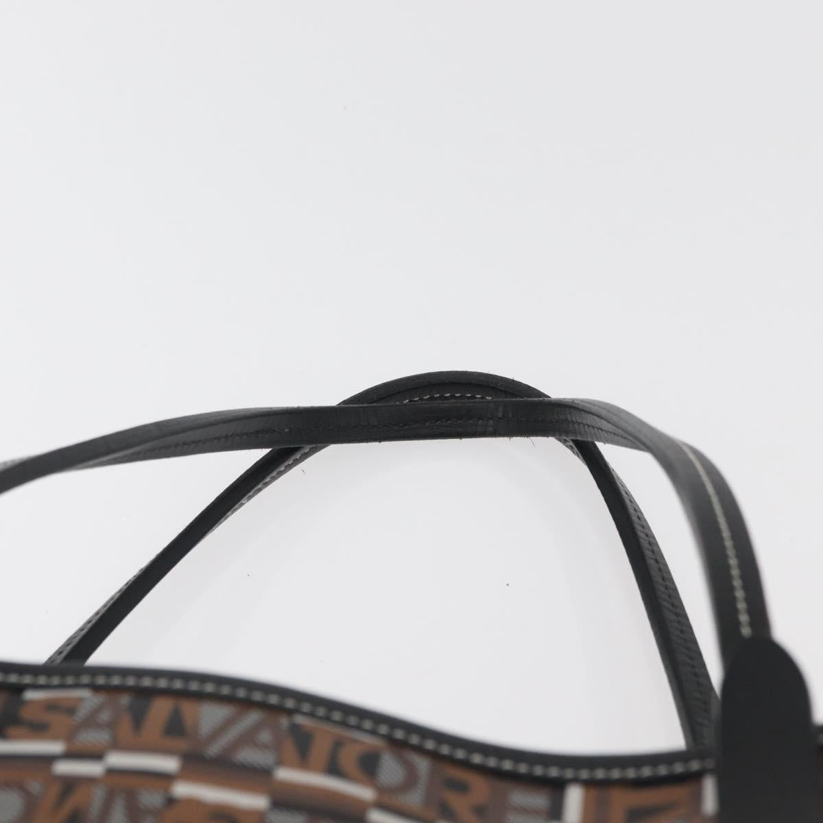 Salvatore Ferragamo Tote Bag PVC Brown Auth BA11865