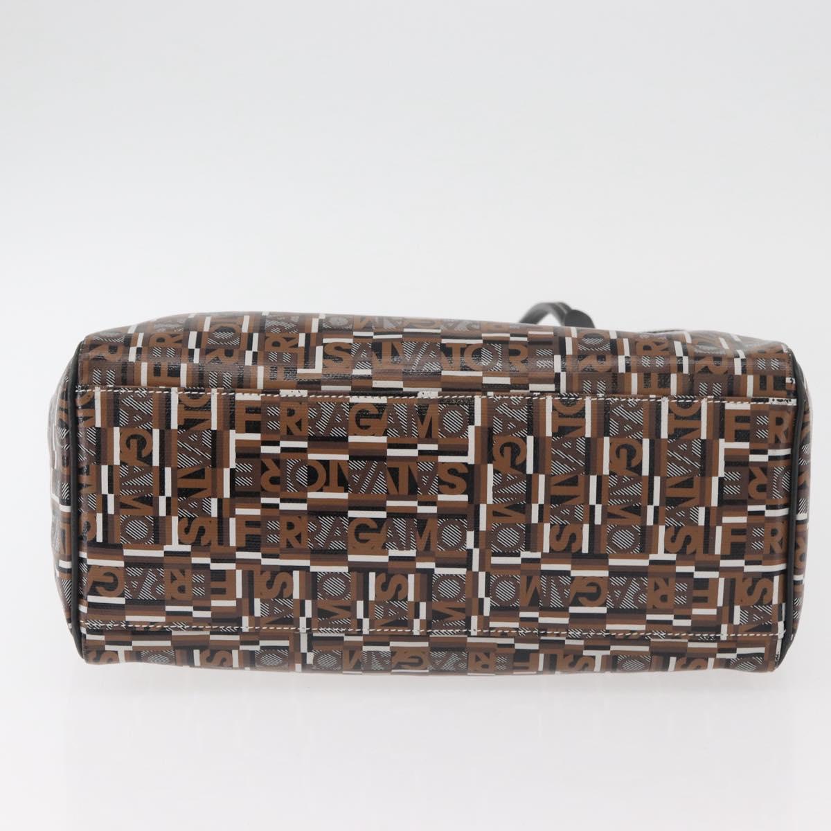 Salvatore Ferragamo Tote Bag PVC Brown Auth BA11865