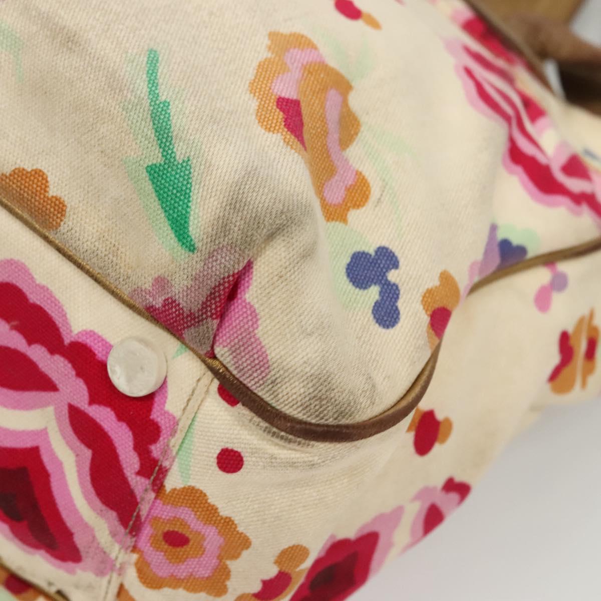 CHANEL Tote Bag Canvas White CC Auth BA1187