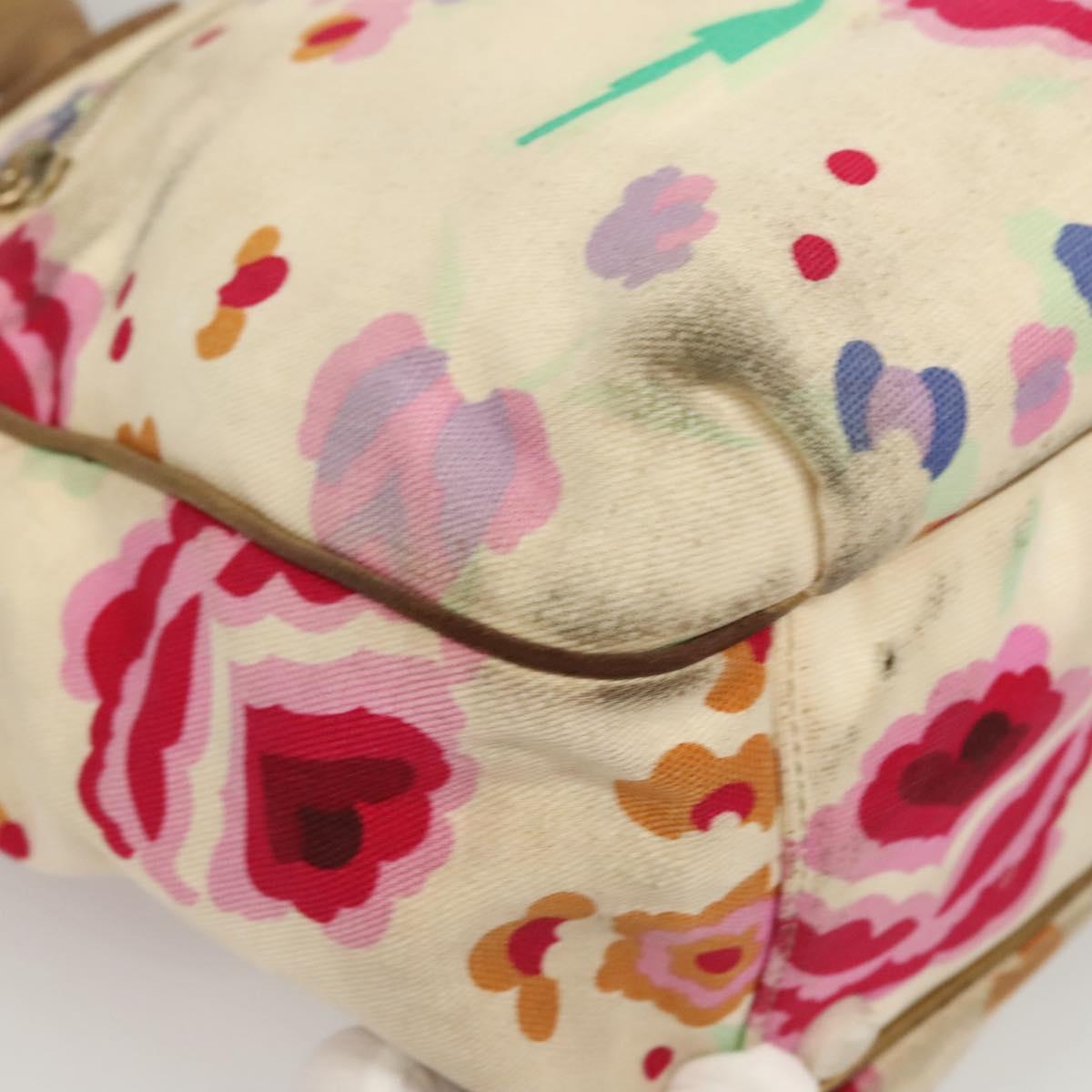 CHANEL Tote Bag Canvas White CC Auth BA1187