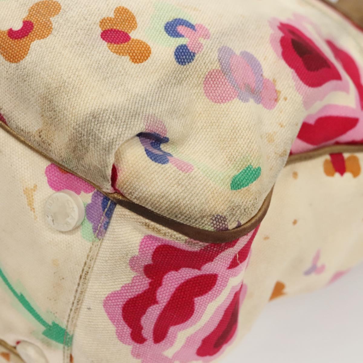 CHANEL Tote Bag Canvas White CC Auth BA1187