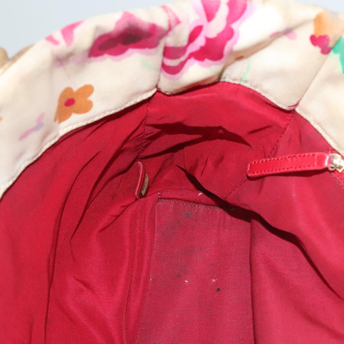 CHANEL Tote Bag Canvas White CC Auth BA1187