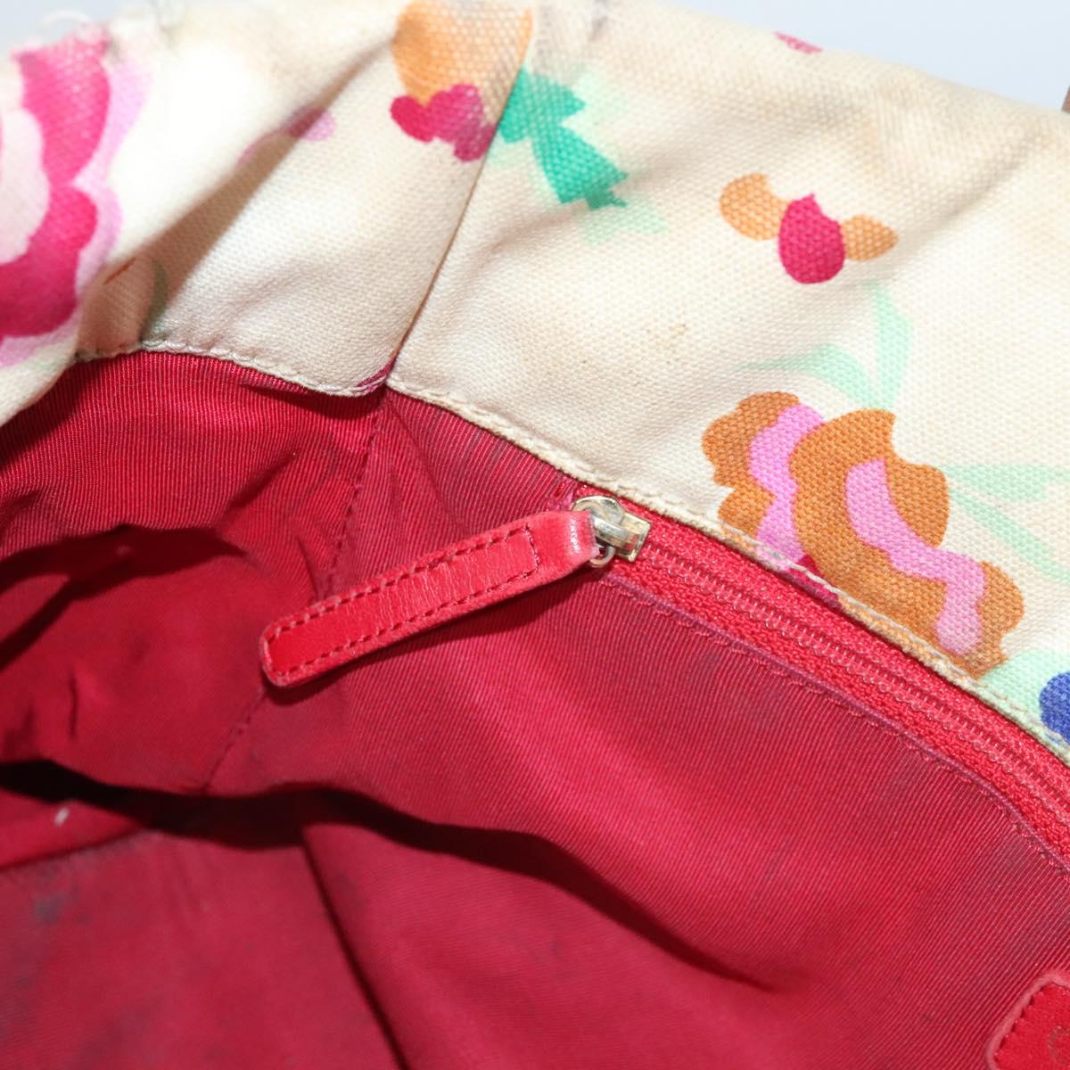 CHANEL Tote Bag Canvas White CC Auth BA1187