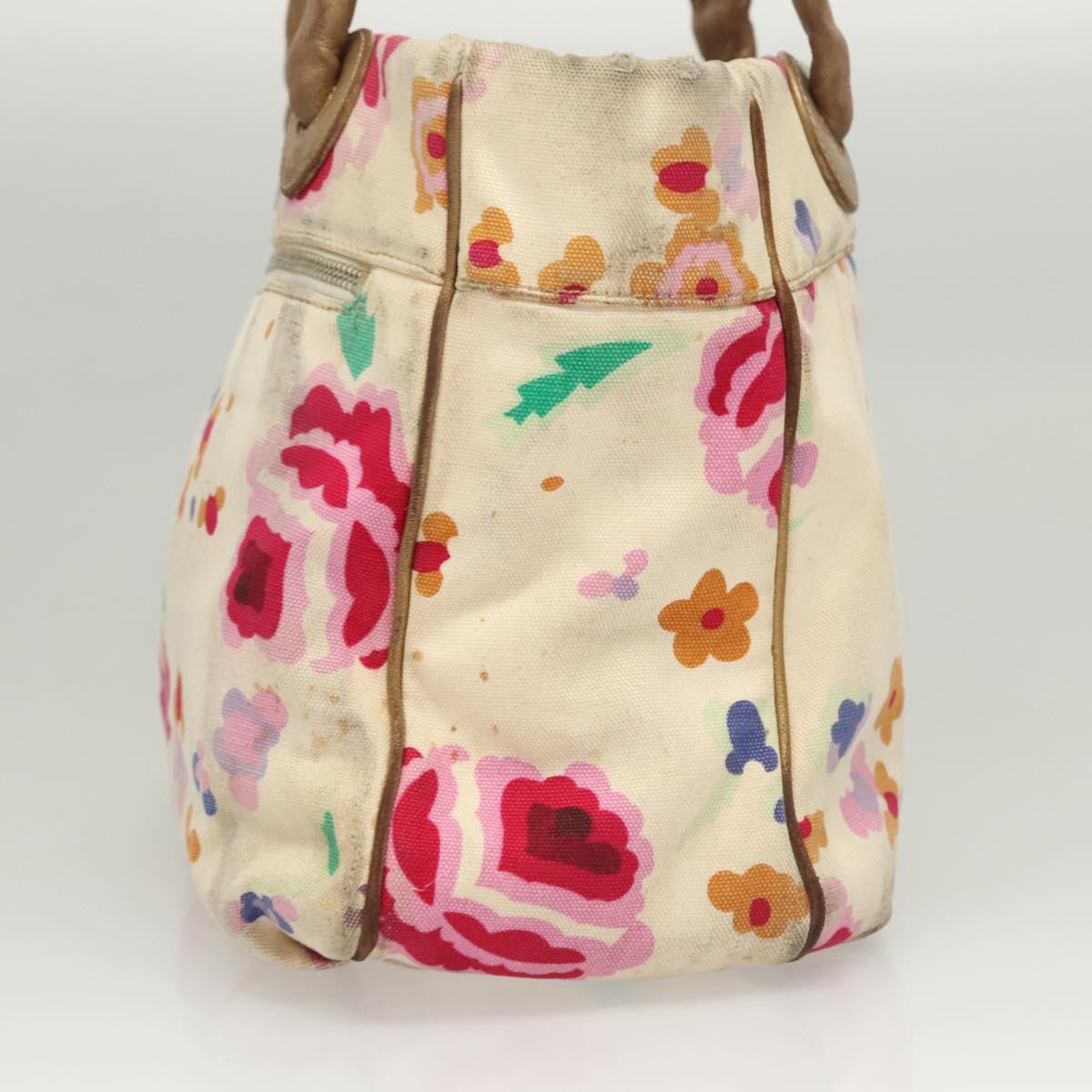 CHANEL Tote Bag Canvas White CC Auth BA1187