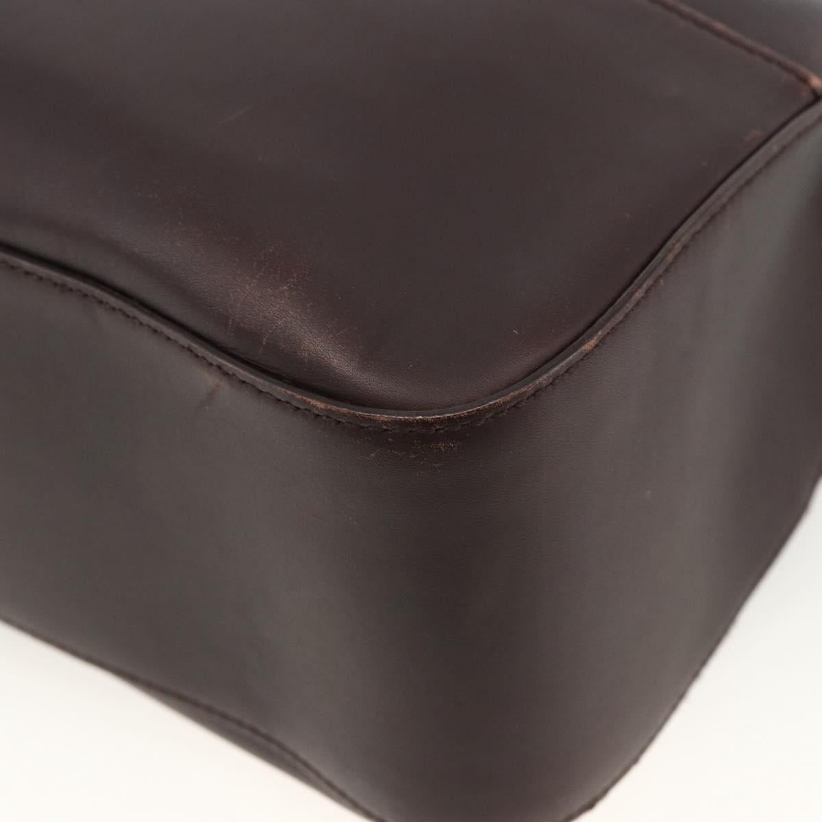 Salvatore Ferragamo Hand Bag Leather Brown Silver Auth BA11870A