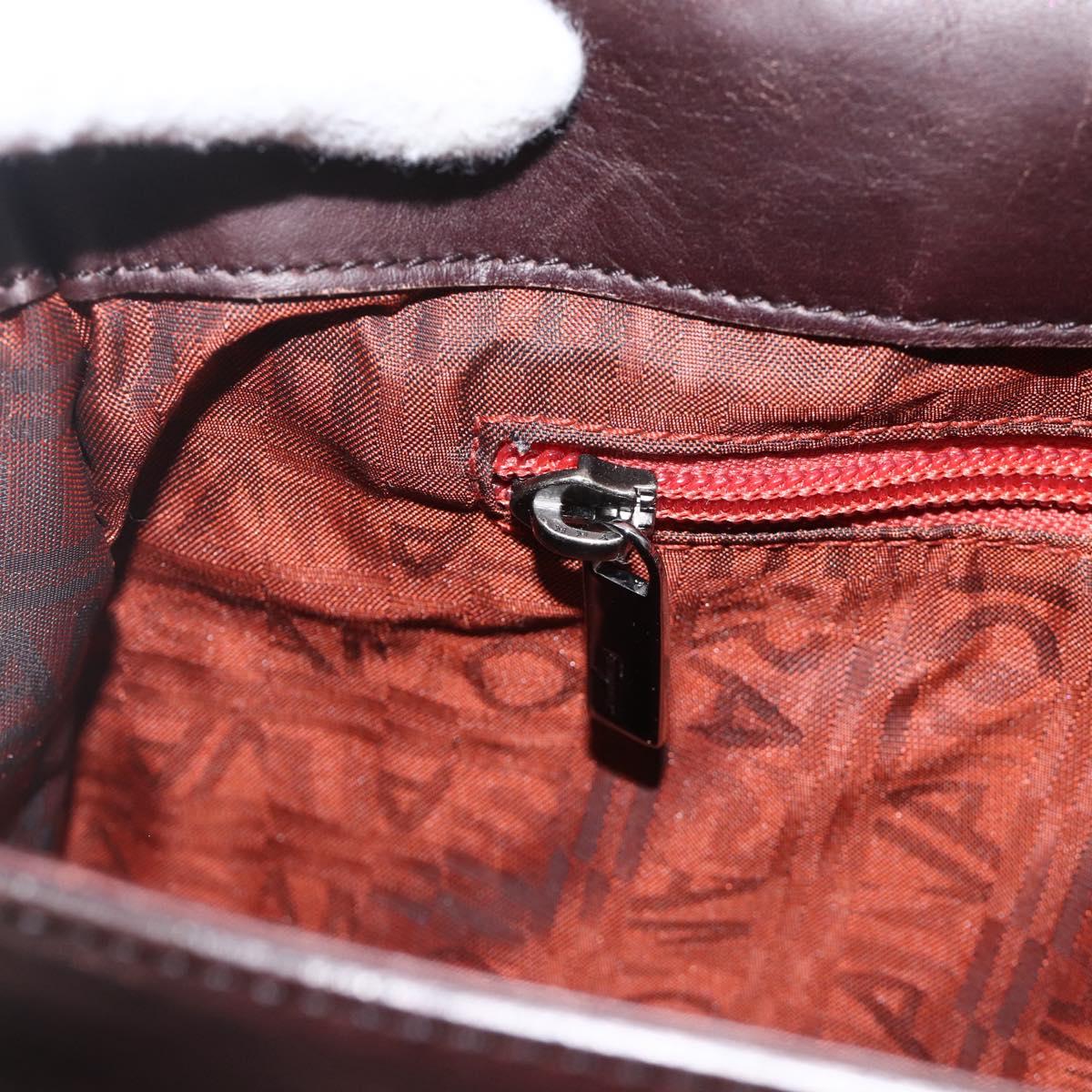 Salvatore Ferragamo Hand Bag Leather Brown Silver Auth BA11870A