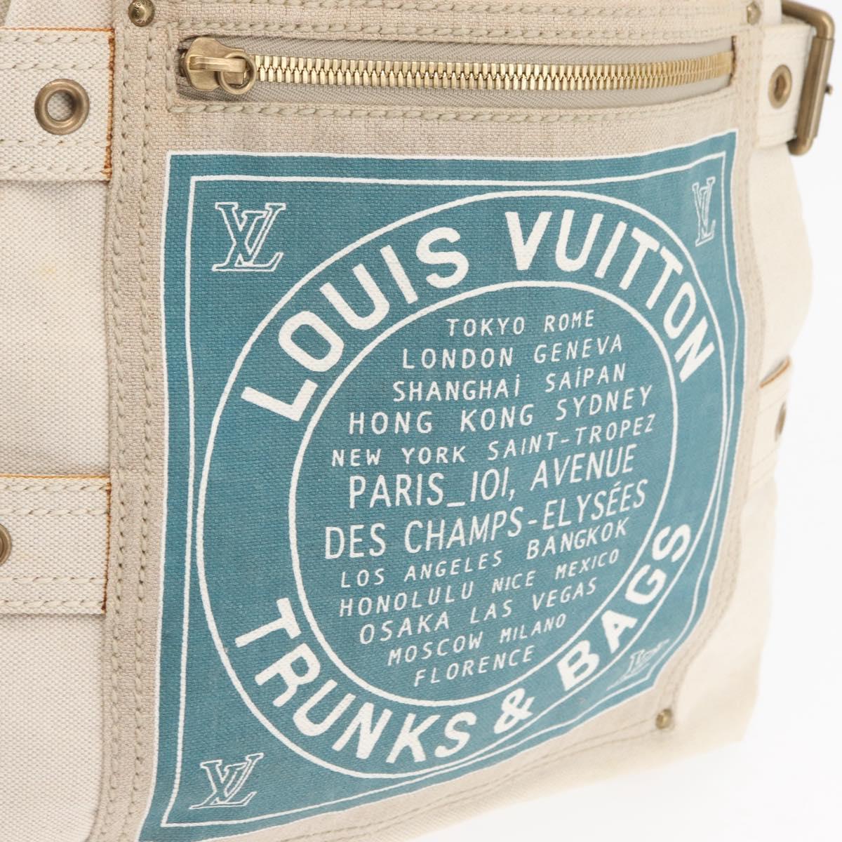 LOUIS VUITTON Cruise line Glove shopper MM Bag Canvas Beige M95114 LV Auth BA11878A