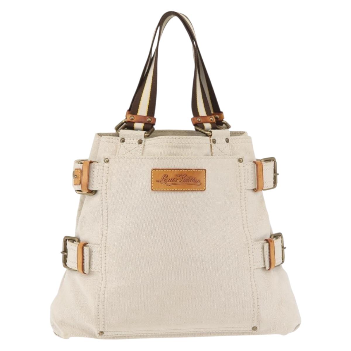 LOUIS VUITTON Cruise line Glove shopper MM Bag Canvas Beige M95114 LV Auth BA11878A