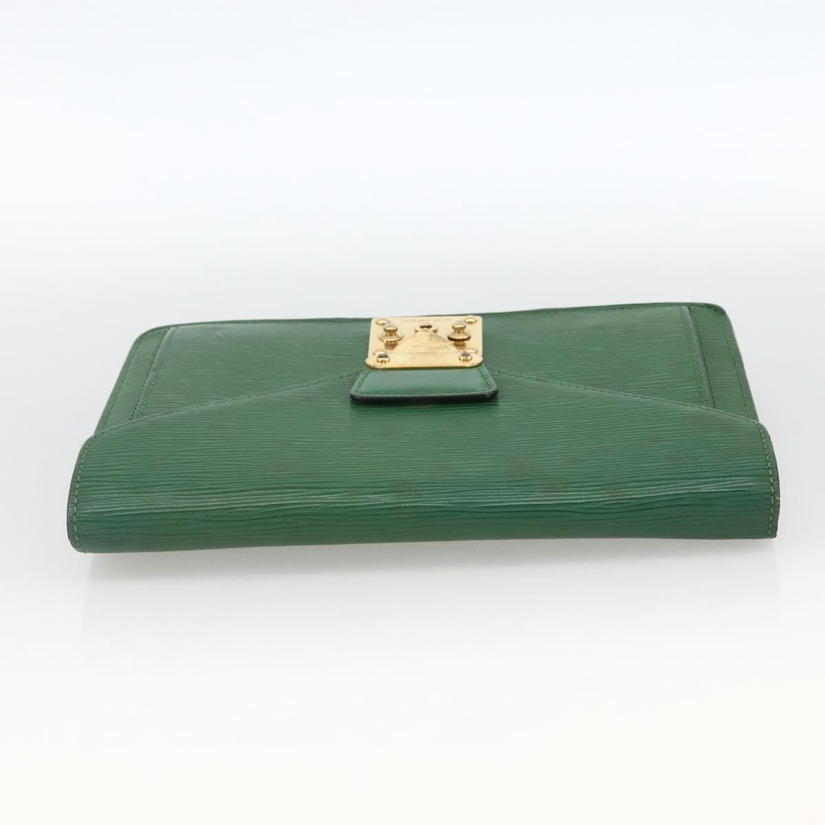 LOUIS VUITTON Epi Serie Dragonne Clutch Bag Green LV Auth BA11887