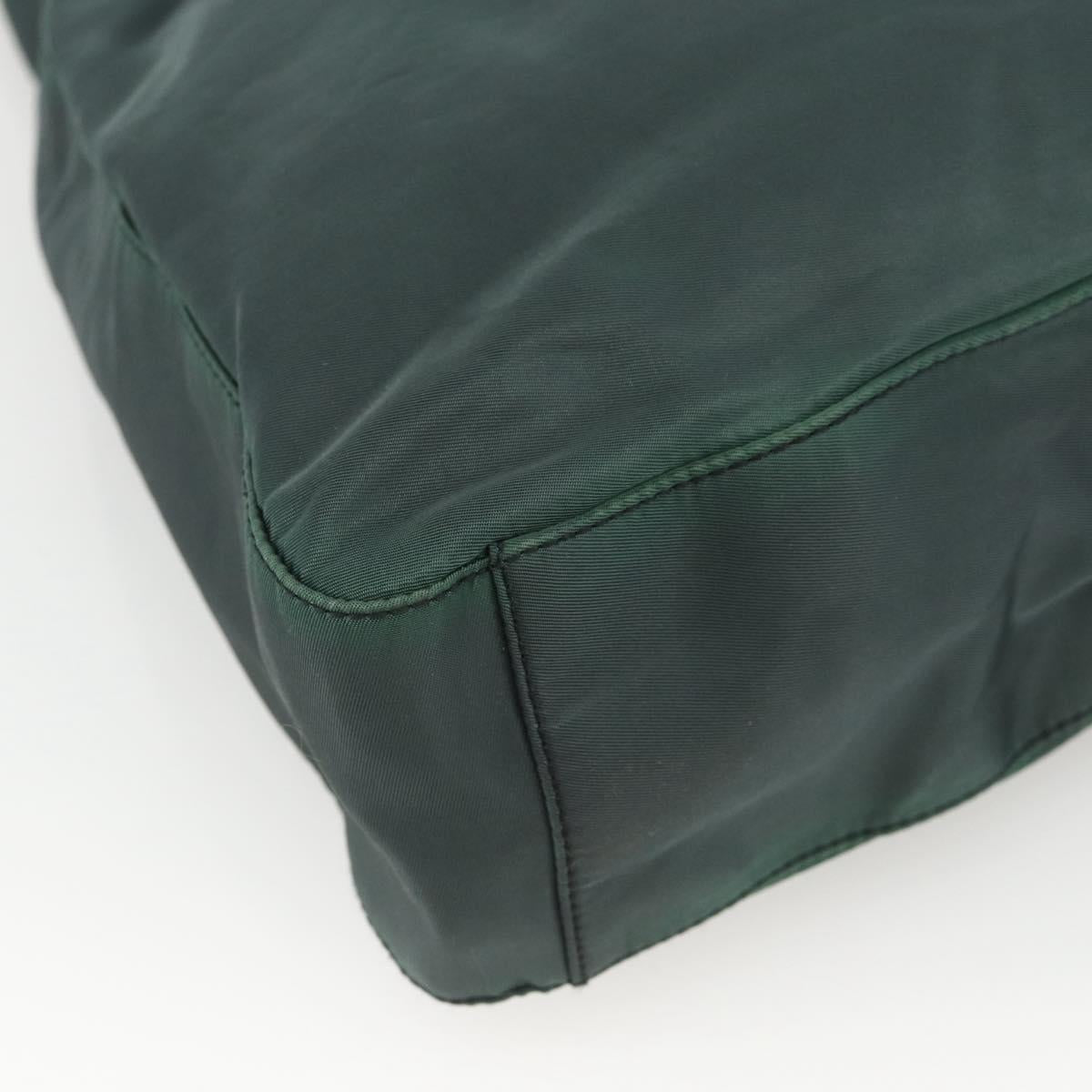 PRADA Shoulder Bag Nylon Green Silver Auth BA11893
