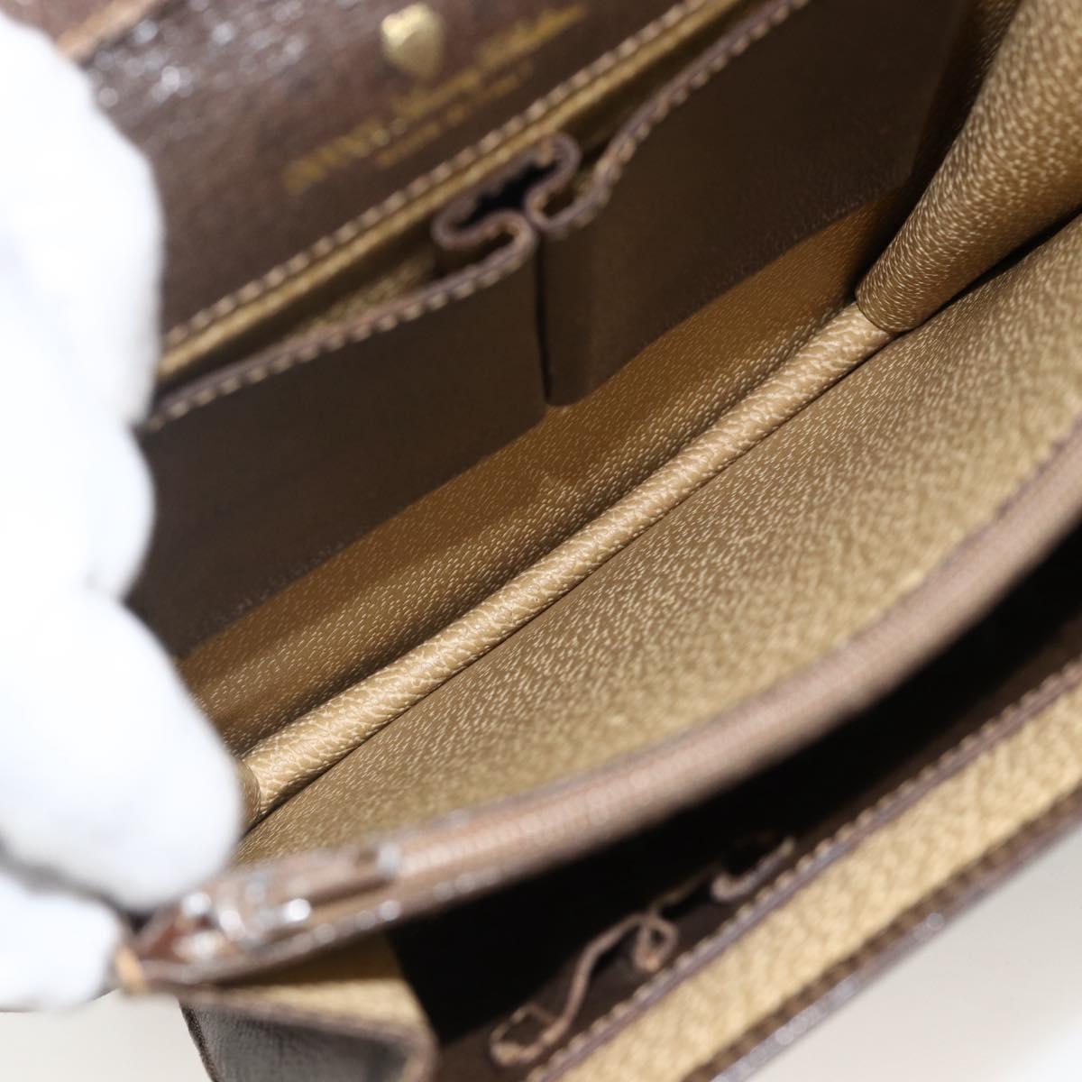 GUCCI GG Supreme Web Sherry Line Shoulder Bag PVC Beige Gold 145857 Auth BA11894