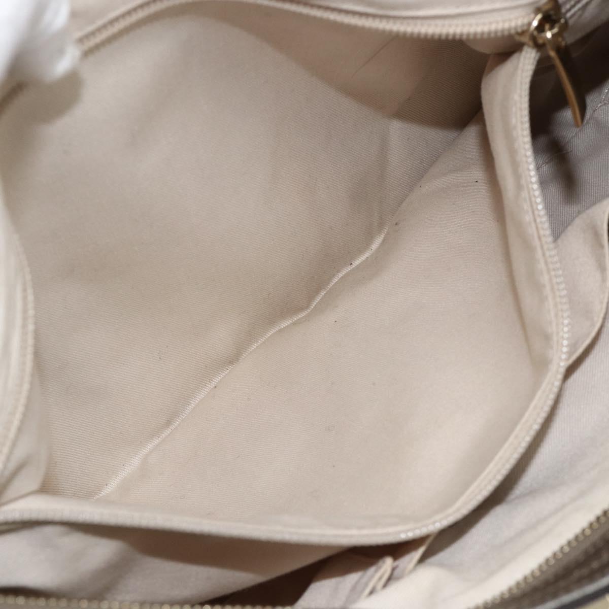 Salvatore Ferragamo Gancini Hand Bag Leather Gold Silver Auth BA11899