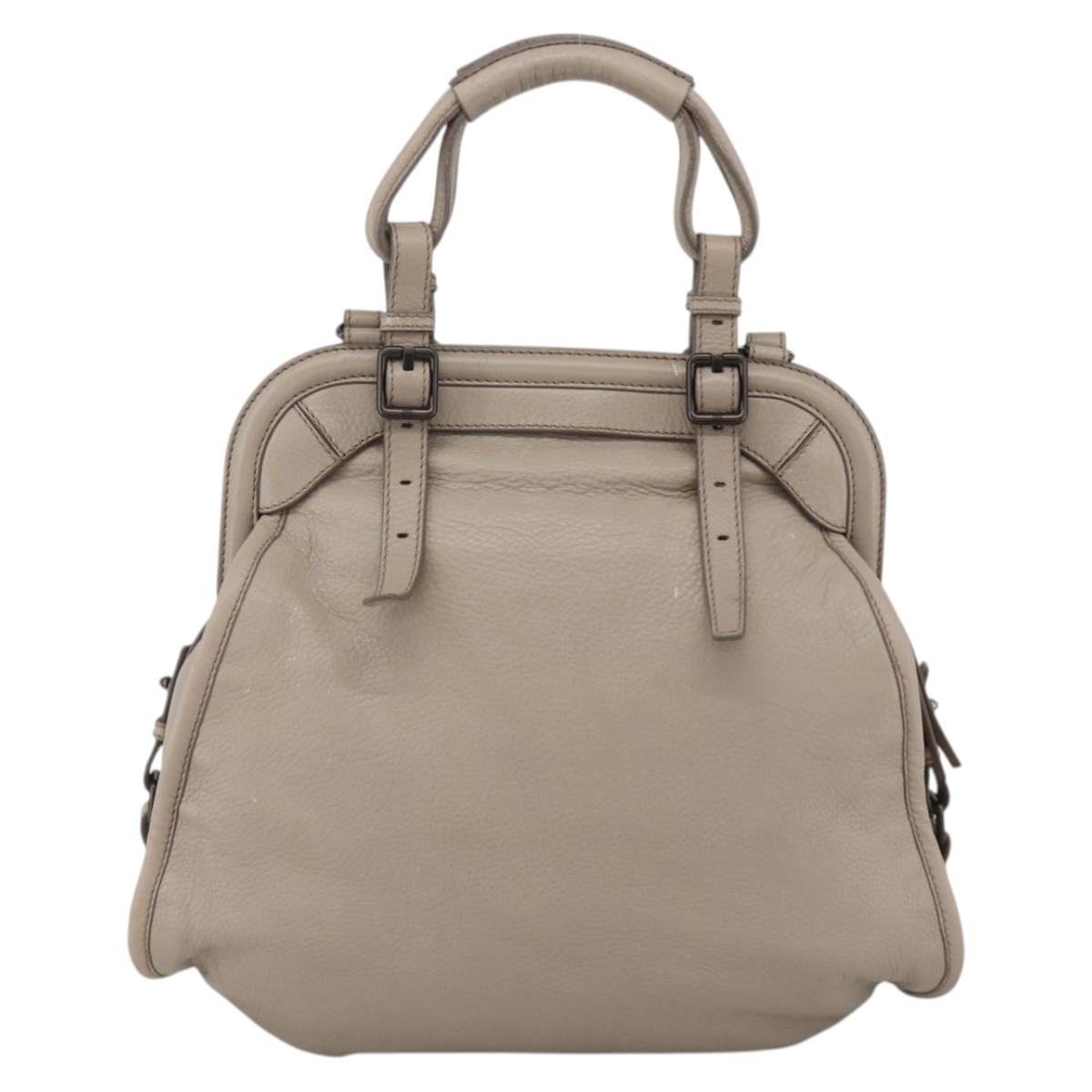 GIVENCHY Hand Bag Leather 2way Gray Auth BA11904A