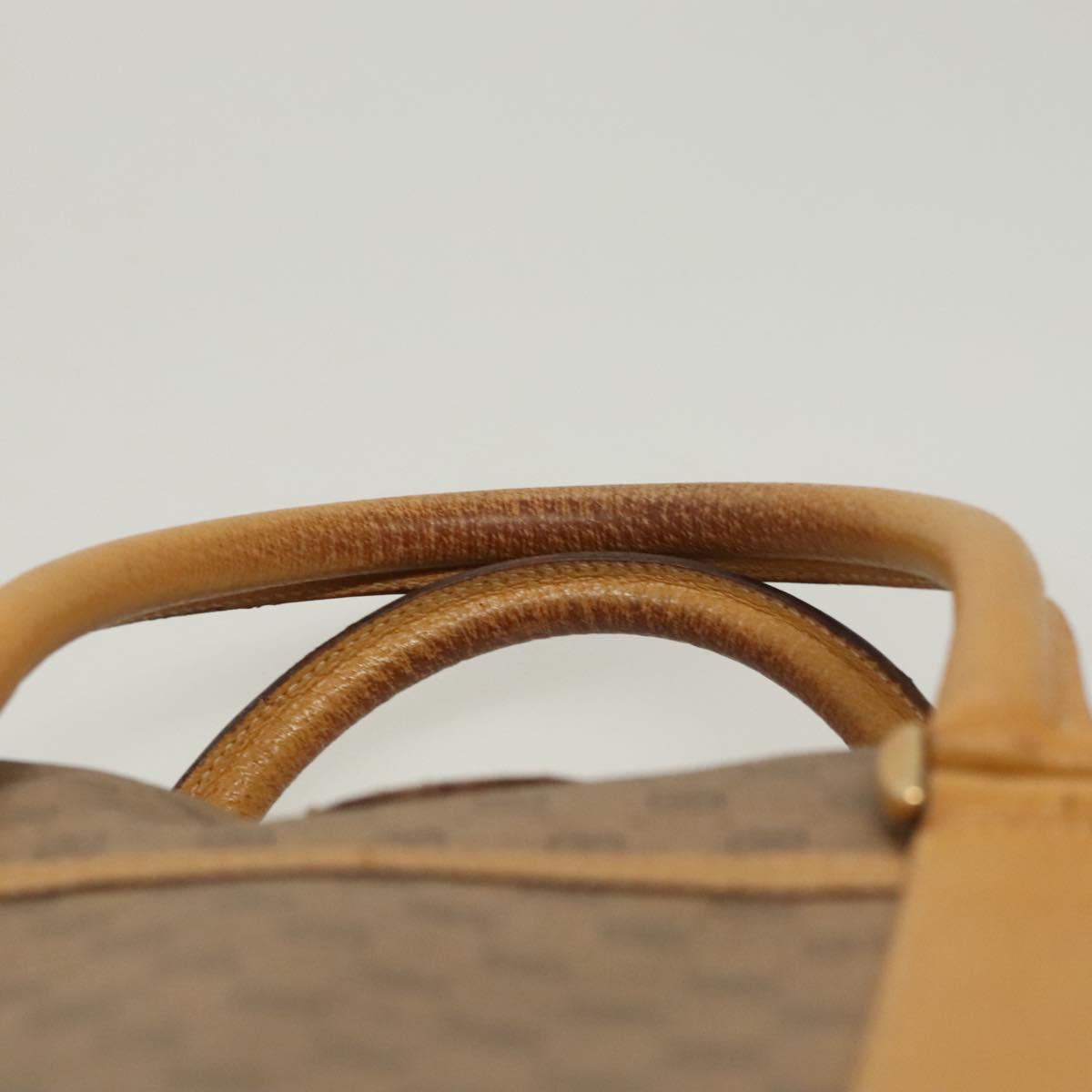 GUCCI Micro GG Supreme Hand Bag PVC Beige Gold Auth BA1192
