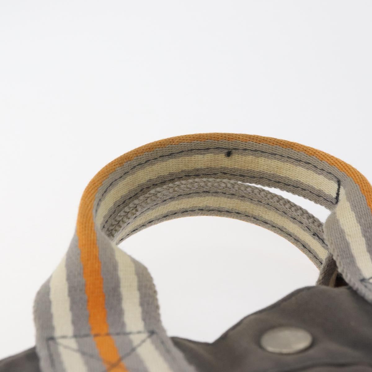 HERMES Fourre Tout PM Tote Bag Canvas Gray Silver Auth BA11923