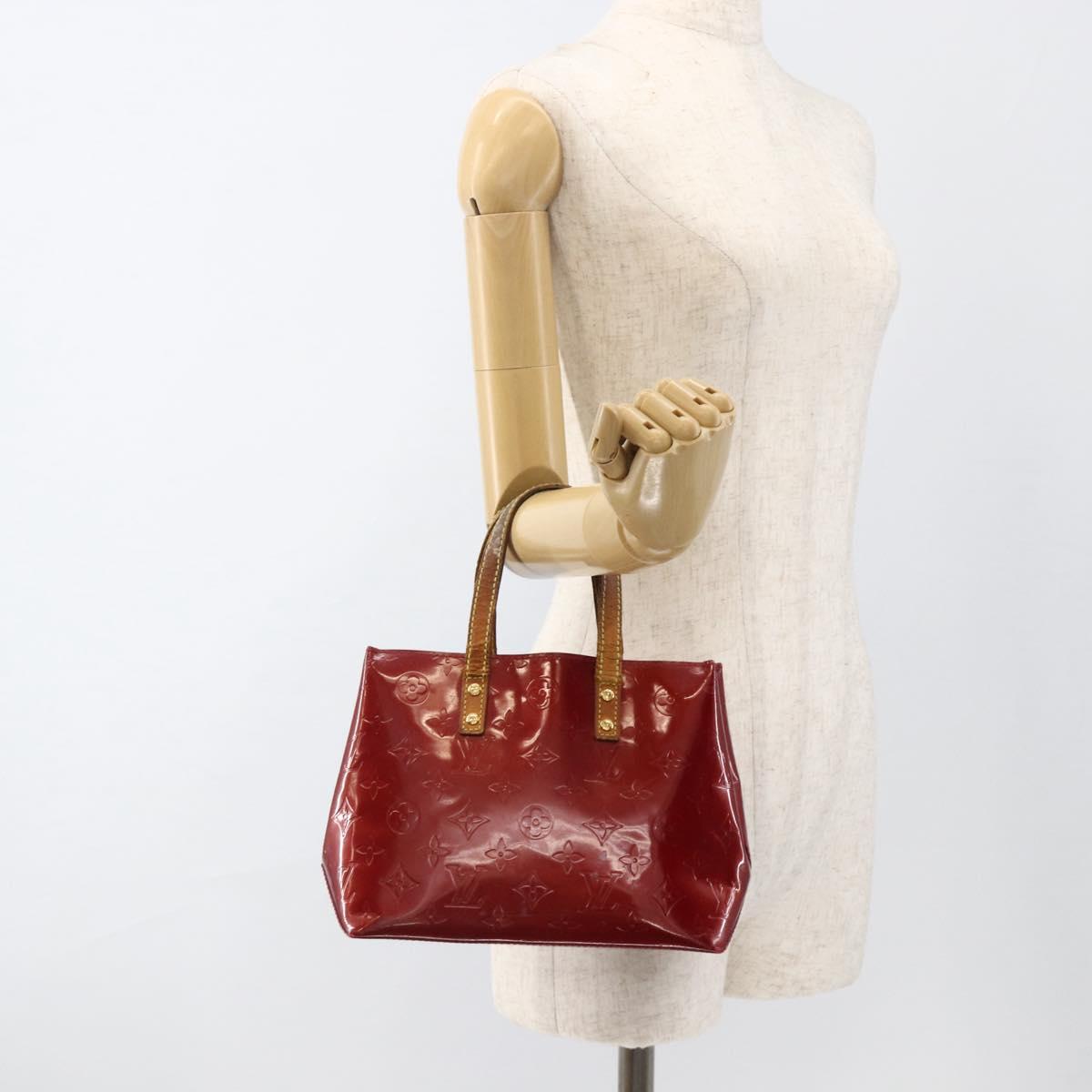 LOUIS VUITTON Vernis Reade PM Hand Bag Pomme D'amour M91990 LV Auth BA11925