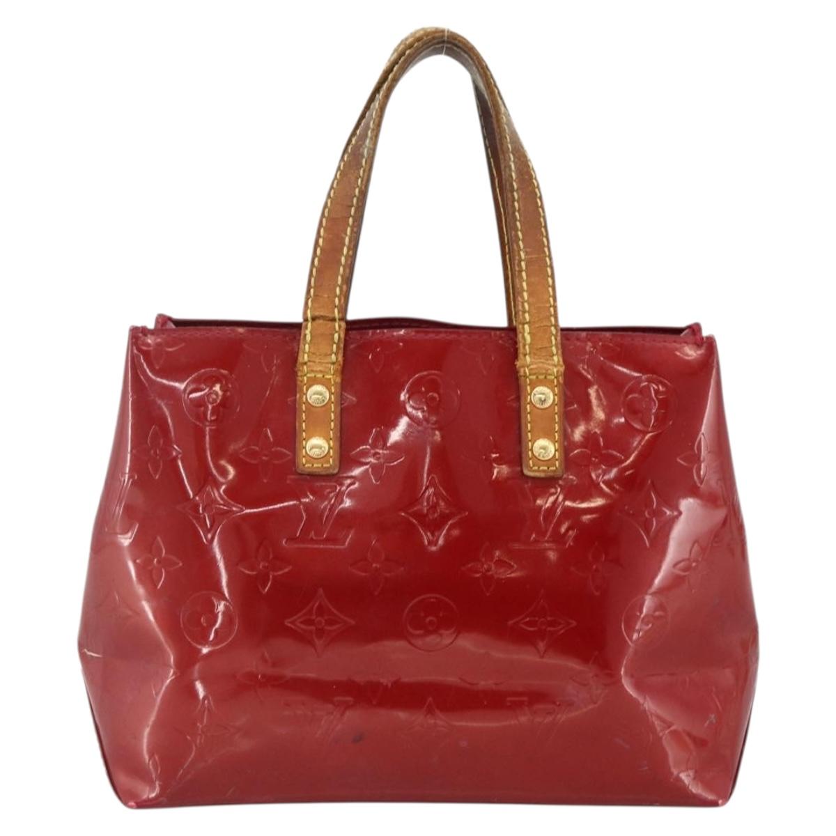 LOUIS VUITTON Vernis Reade PM Hand Bag Pomme D'amour M91990 LV Auth BA11925