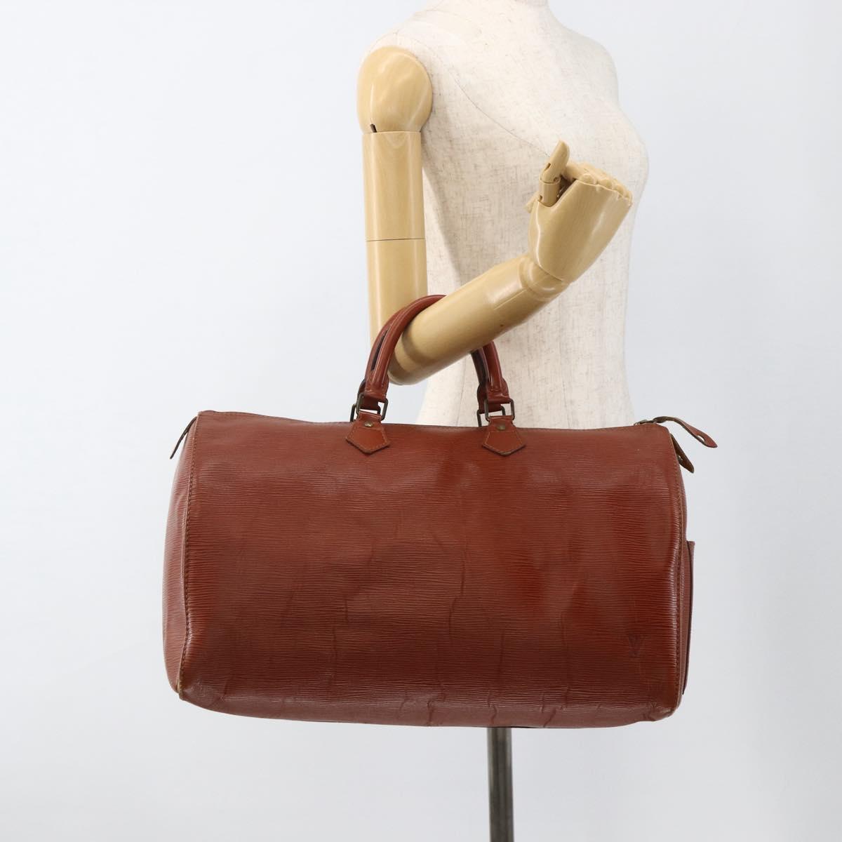 LOUIS VUITTON Epi Speedy 40 Hand Bag Brown Kenya M42983 LV Auth BA11926