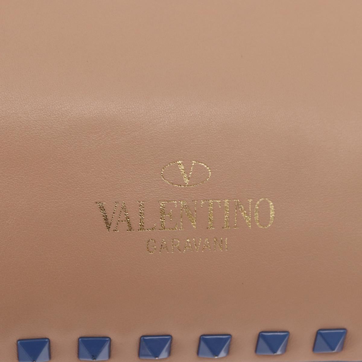 VALENTINO Rock Studs Hand Bag Leather 2way Multicolor Gold Auth BA11942A