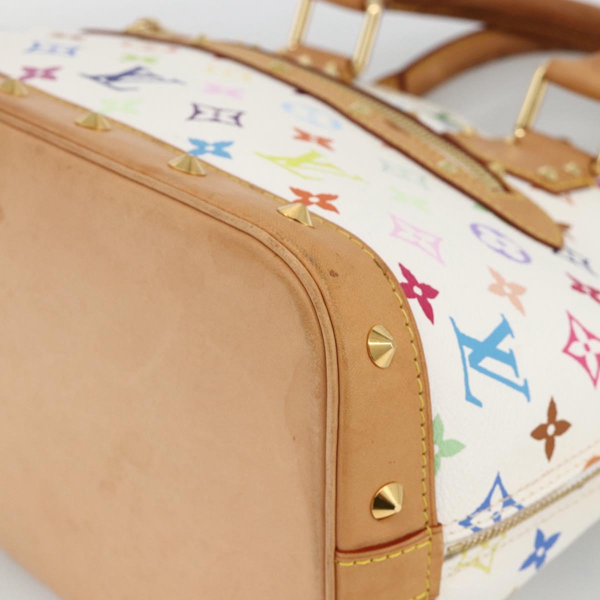 LOUIS VUITTON Monogram Multicolor Alma Hand Bag White M92647 LV Auth BA11955V