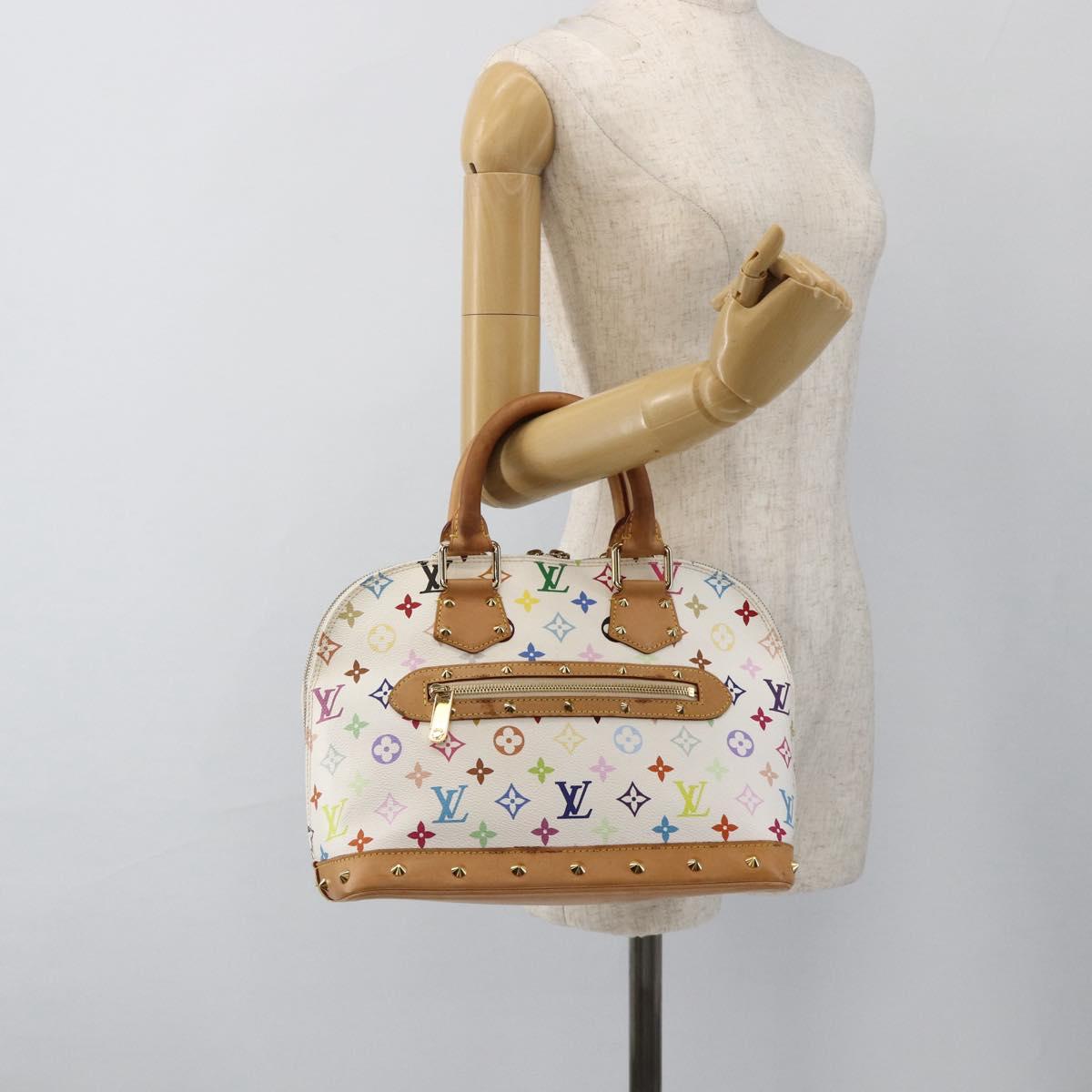 LOUIS VUITTON Monogram Multicolor Alma Hand Bag White M92647 LV Auth BA11955V