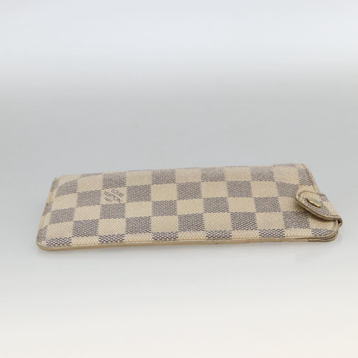 LOUIS VUITTON Damier Azur Etui A Lunettes MM Glasses Case N60025 LV Auth BA11958
