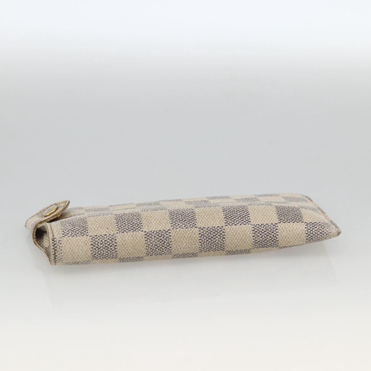 LOUIS VUITTON Damier Azur Etui A Lunettes MM Glasses Case N60025 LV Auth BA11958