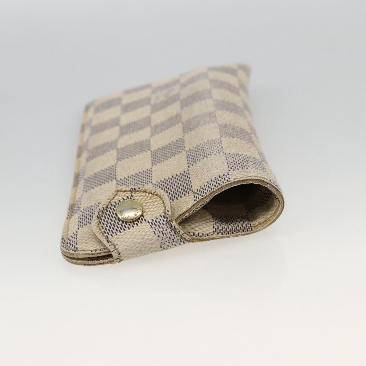 LOUIS VUITTON Damier Azur Etui A Lunettes MM Glasses Case N60025 LV Auth BA11958
