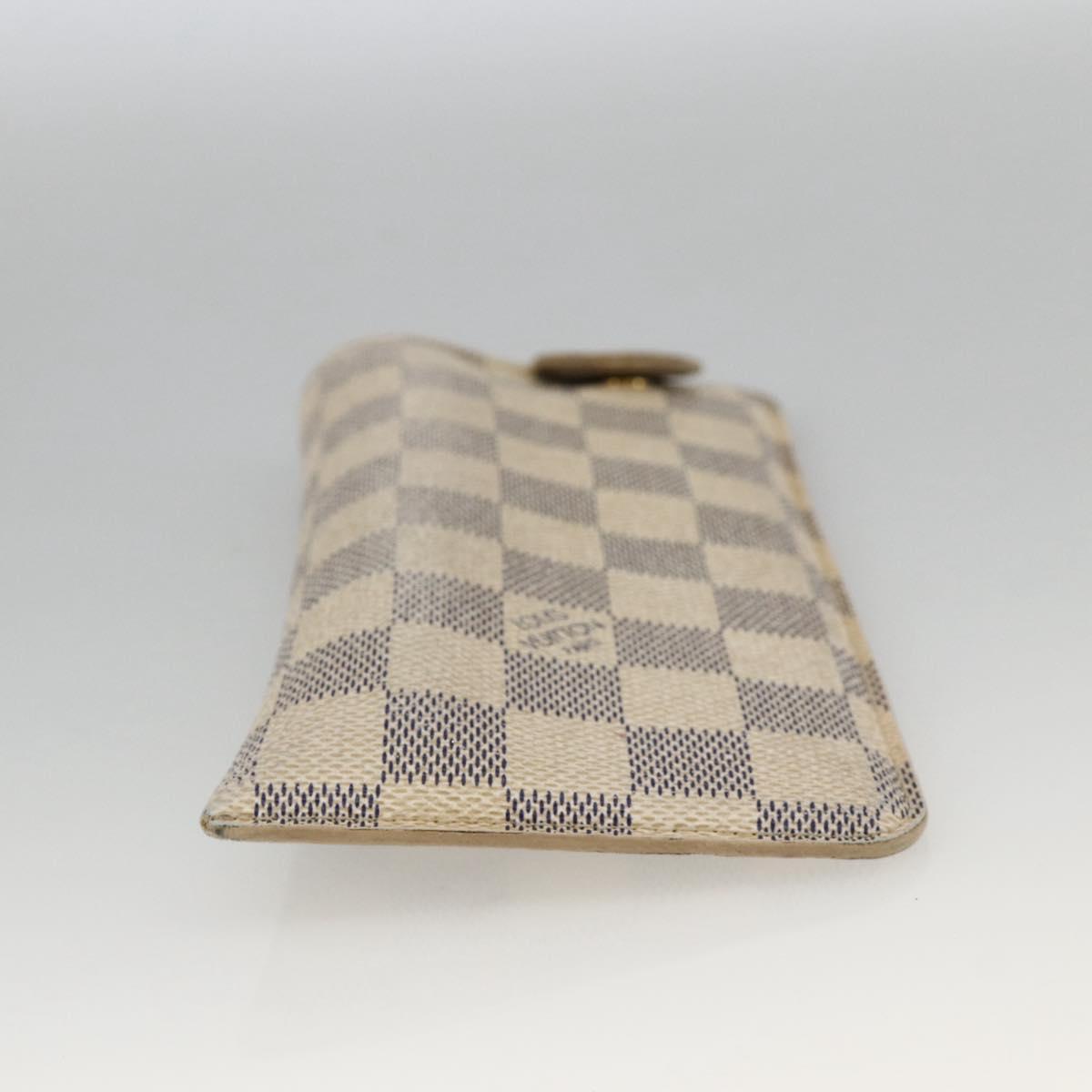 LOUIS VUITTON Damier Azur Etui A Lunettes MM Glasses Case N60025 LV Auth BA11958