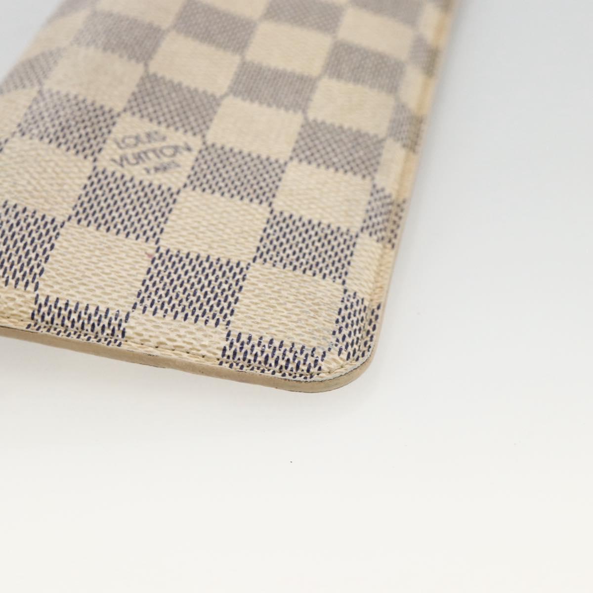 LOUIS VUITTON Damier Azur Etui A Lunettes MM Glasses Case N60025 LV Auth BA11958