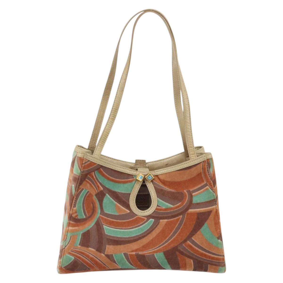 Gianni Versace Hand Bag Velor Multicolor Auth BA11964A