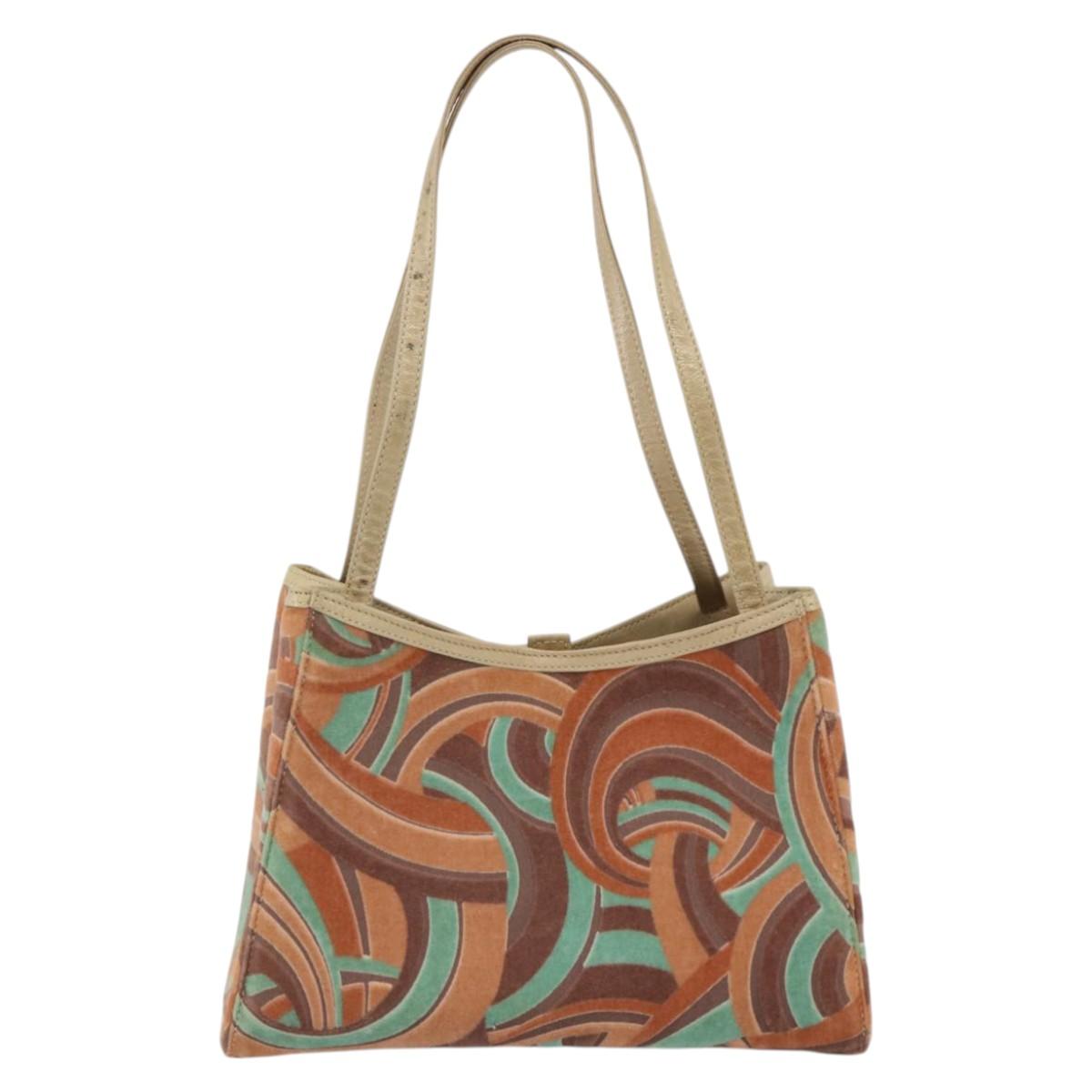 Gianni Versace Hand Bag Velor Multicolor Auth BA11964A
