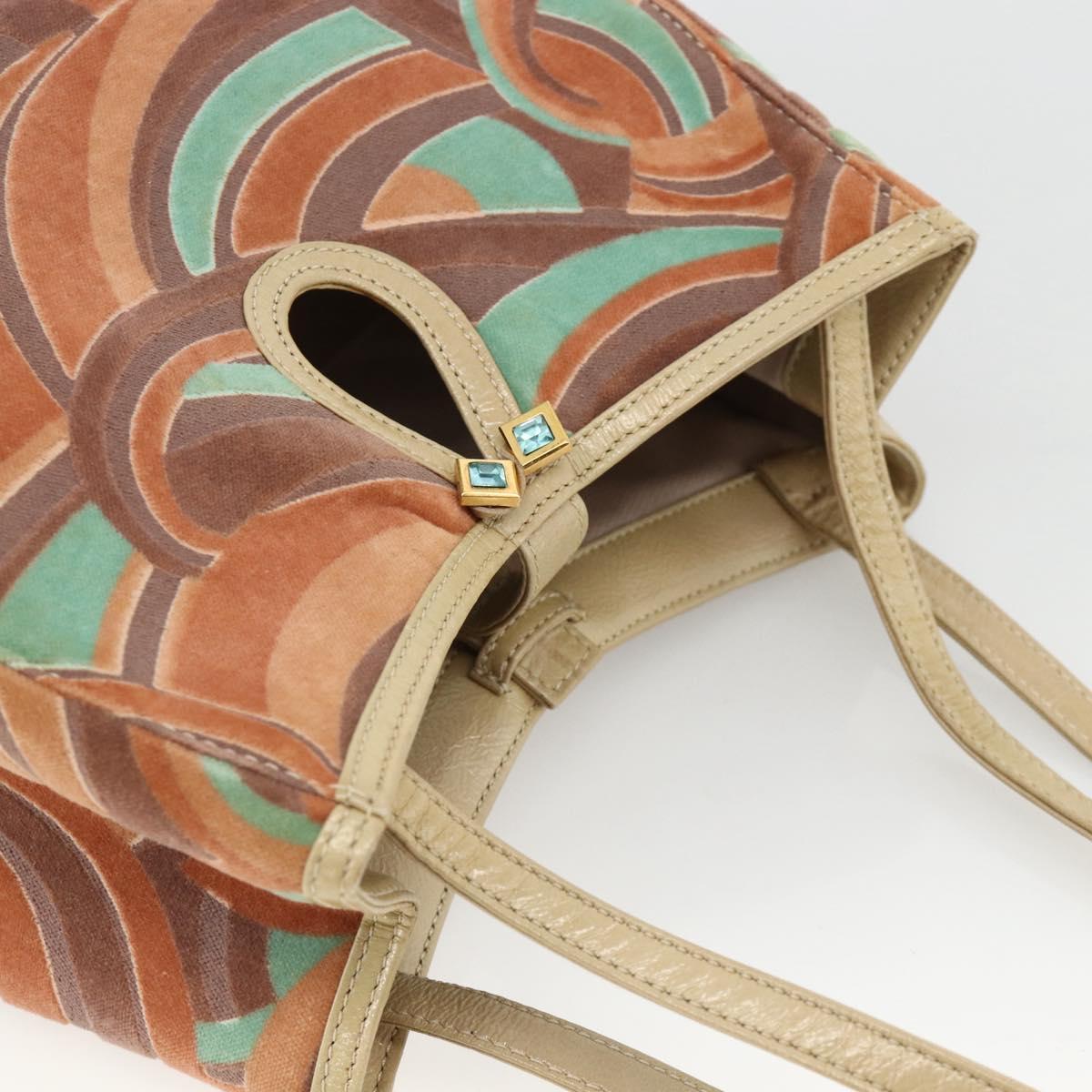 Gianni Versace Hand Bag Velor Multicolor Auth BA11964A